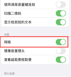 皇姑苹果手机维修网点分享iPhone如何开启九宫格构图功能 