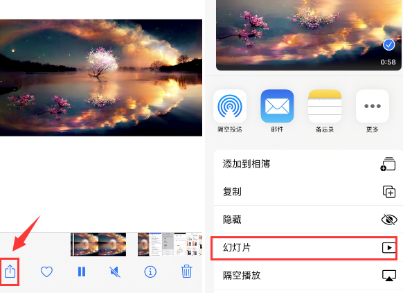 皇姑苹果14维修店分享iPhone14相册视频如何循环播放 